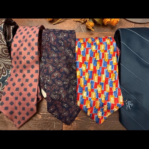 8 1970’s-80’s Vintage Silk Men’s Neckties Hathaway Roundtree Don Lopez Bronzini - Picture 4 of 10